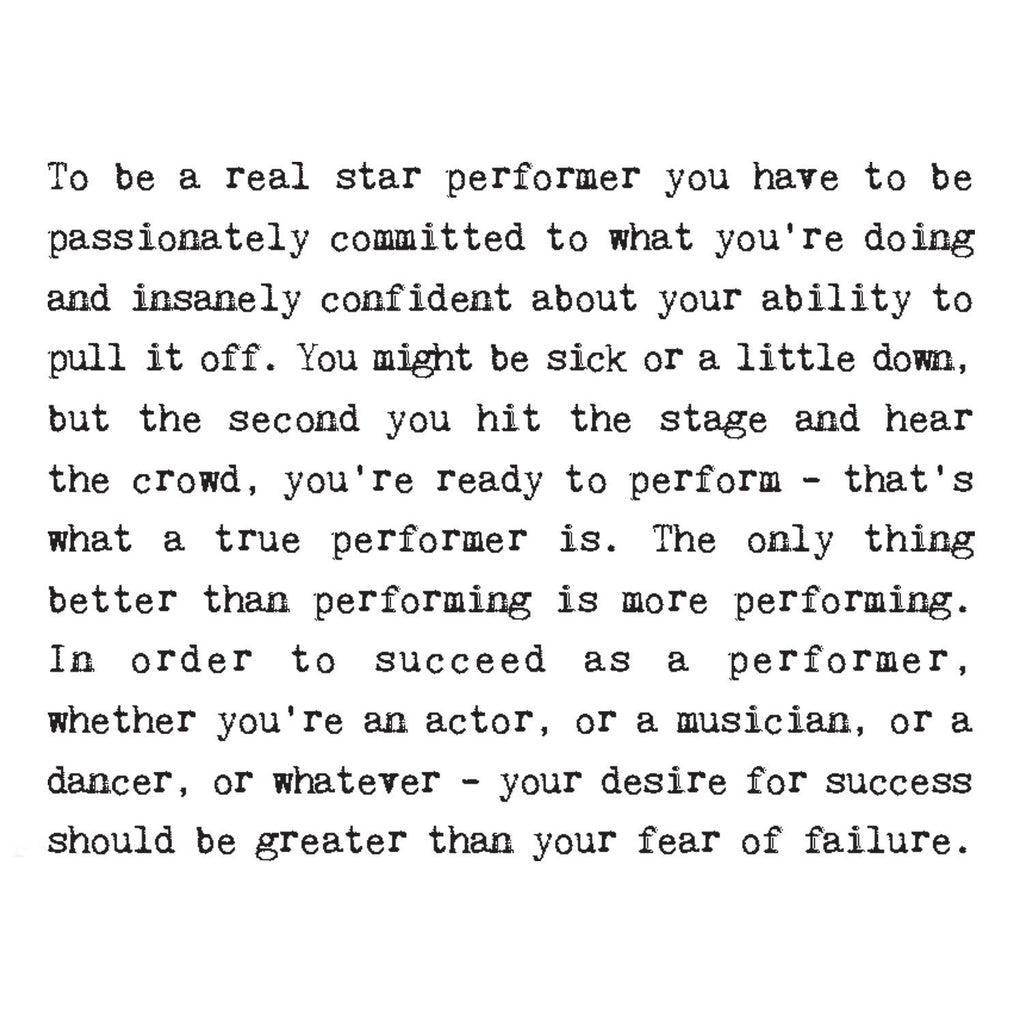 Performers Card For Actors, Singers, Dancers