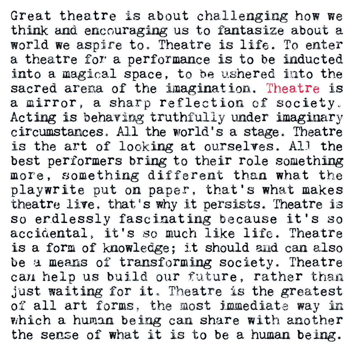 Theatre Quotes Card For Theatre Lovers