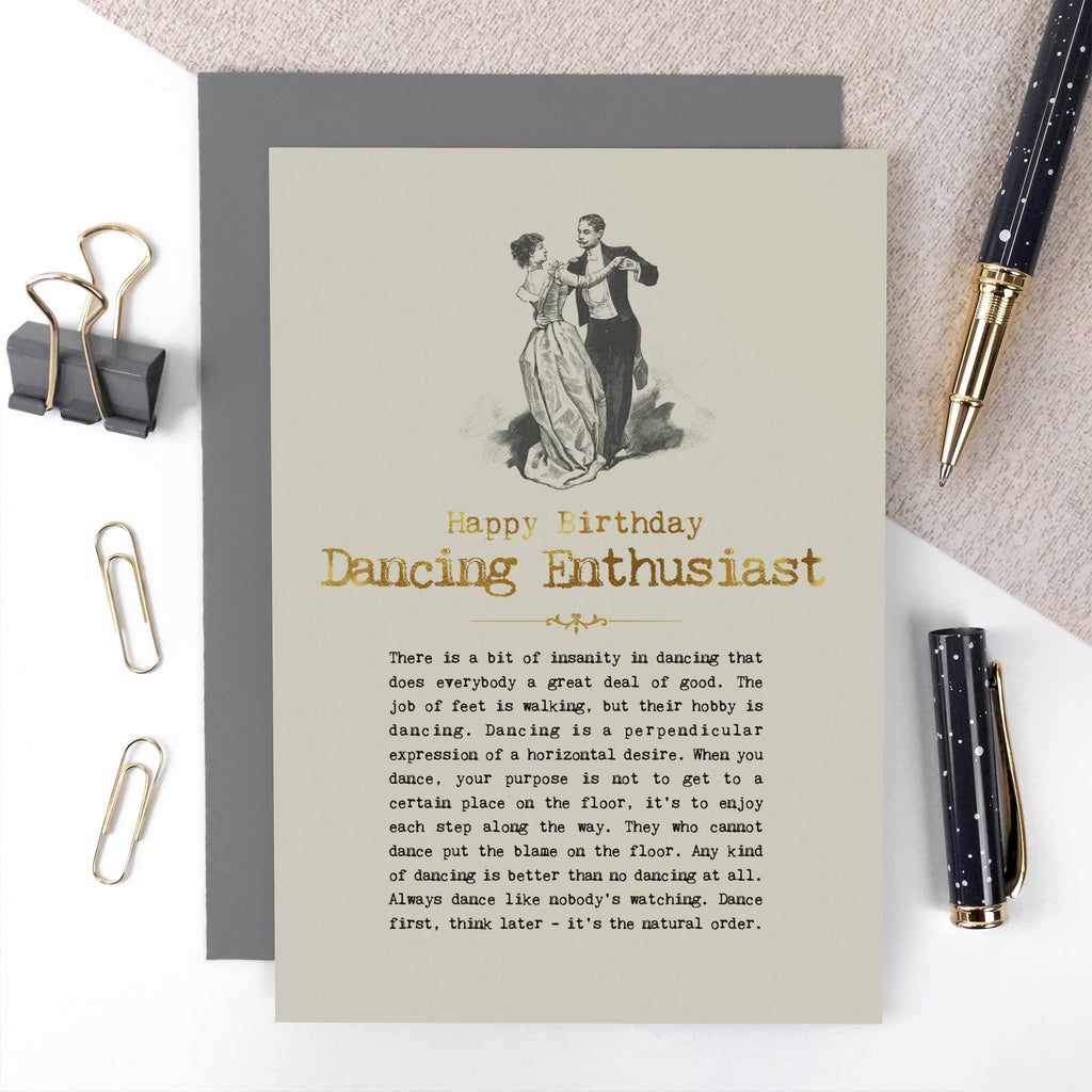Foiled Birthday Card For Dancers / Dancing Enthusiasts